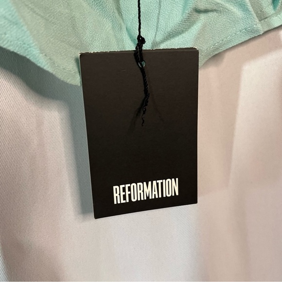 Reformation Cassidy Tank Top Size Large Mint Green Flowy Low Back - Picture 11 of 13